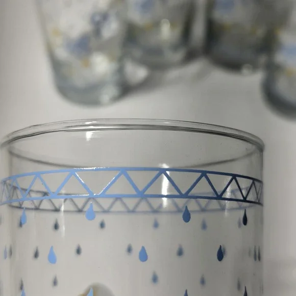 VINTAGE Set OF 6 FARM COUNTRY Goose Glass Tumblers 1987 Anchor Hocking Blue Bow - Picture 9 of 10